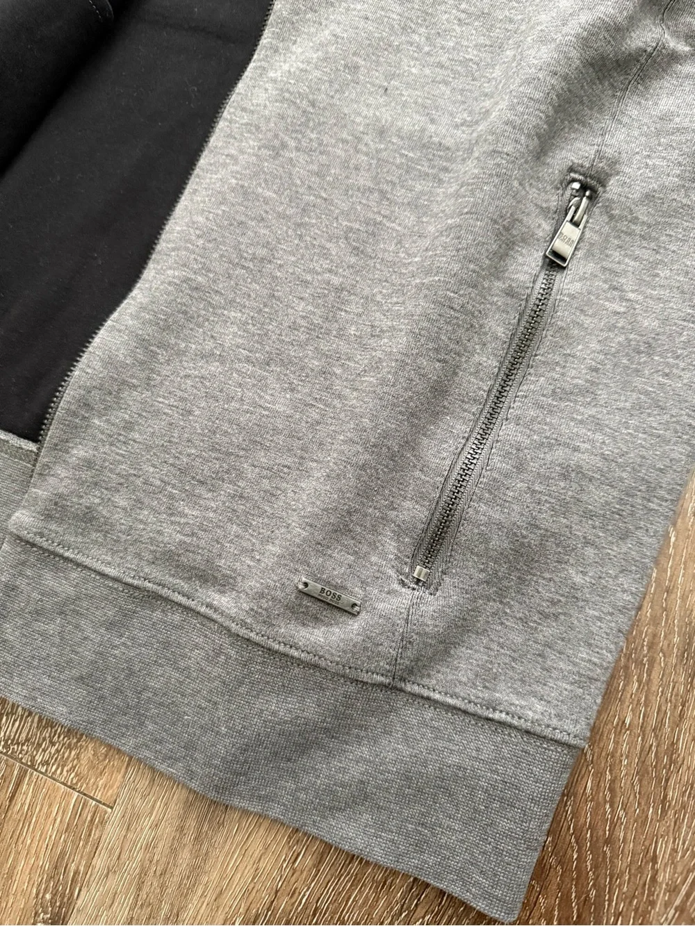 Hugo BOSS Men's Gray Full-Zip Sweatshirt Jacket